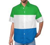 MULERN Camicia da Uomo a Maniche Corte Funky, Sierraeone, Aloha Camicias Estiva per la Spiaggia, vestibilità Normale con Bottoni, per Libero Vacanze