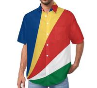 MULERN Camicia Estiva da Uomo, Stile, con Stampa Miseria, Button Down a Maniche Corte, Camicia da Spiaggia Hawaiano, Divertente per Feste S-7XL
