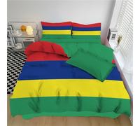 MULERN Copripiumino 210x160cm - Île Maurice 3 Pezzi Biancheria da Letto Set, 1 Copripiumino Reversibile Con 2 Federe, Morbido Traspirante Microfibra