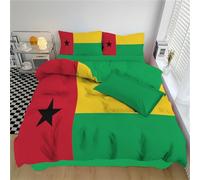 MULERN Copripiumino 240x220cm - Guinée-Bissau 3 Pezzi Biancheria da Letto Set, 1 Copripiumino Reversibile Con 2 Federe, Morbido Traspirante Microfibra