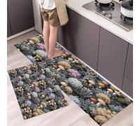 MULERN Set di Tappeti da Cucina Blu celeste 2 Pezzi Con Passatoia - Tappeti E Tappetini Da Cucina Lavabili Antiscivolo Per Campo Ghiaccio Innevato Dipinto Astratto Ad Olio,40x60cm+40x120cm