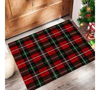 MULERN Tappeto Porta 60x90cm, Classico Retrò Tappetino per Porta Ingresso, Tre Colori A Scacchi Lavabile Tappetino, Robusto Antiscivolo Rosso Verde Nero Zerbino, Corridoio, Cucina, Camera Zerbino