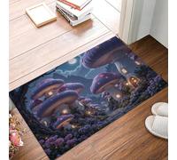MULERN Zerbino Antiscivolo Lavabile Tappeto per Corridoio, Sottile per la Porta di Casa, Zerbino Case Di Funghi Sogni Fantastici per Interni, 80x120cm Tappetino per l'ingresso