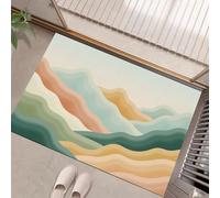 MULERN Zerbino Antiscivolo Lavabile Tappeto per Corridoio, Sottile per la Porta di Casa, Zerbino Colline Ad Acquerello Illustrazione Minimalista per Interni, 50x80cm Tappetino per l'ingresso