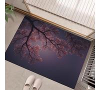 MULERN Zerbino Antiscivolo Lavabile Tappeto per Corridoio, Sottile per la Porta di Casa, Zerbino Rami Di Alberi Nel Cielo Paesaggio Vintage per Interni, 60x90cm Tappetino per l'ingresso