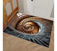 MULERN Zerbino Architettura Retrò, 40x60cm Zerbino con Disegni in Gomma, Scala A Chiocciola Tappeto per Ingresso Interno, Fondo Antiscivolo Gommato, Facile da Pulire Rettangolare, Marrone