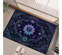 MULERN Zerbino Entrata Simbolismo Misterioso Corpi Celesti Il Sole Antiscivolo Morbido Camera da Letto Soggiorno Cucina D'ingresso Tappetino, Zerbino Interno Assorbente Tappeto Casa (80x120cm)