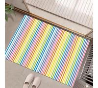 MULERN Zerbino Minimalismo 60x90cm, Zerbino Ingresso Strisce Arcobaleno Antiscivolo Lavabili, Assorbenti a Basso Profilo Tappeto per Tappeto Ingresso Interno, Colorato
