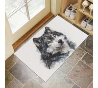 MULERN Zerbino Panda Lupo per Interni, 90x150cm, Antiscivolo Tappeto da Ingresso, Animali Selvatici, Lavabile in Lavatrice, Tappetino Pelo Basso, Non Perde Pelo, per Ingresso