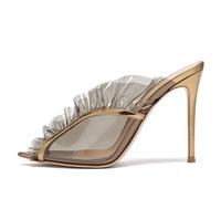 Mules da Donna Trasparenti con Tacco a Spillo,Sandali con Tacchi Alti Aperti sul Retro, Sexy e Facili da Indossare,Ciabatte Estive con Tacco Alto a Punta Aperta per Feste,45 EU