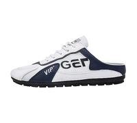 Mules et Zoccoli Uomo Ete Legere Traspirante Mules Uomo Pelle e Maglia Patchwork Zoccolo Estate Scarpe Ortopediche Comfort Basket Aperto a Piedi Pantofole Slip on Mule Basket senza Lacci, 01 Bianco