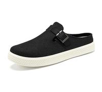Mules et Zoccoli Uomo in Tela Mules Uomo Estate Confortevole Scarpe Ortopediche da Passeggiata Zoccolo Piatto Basket Aperto Legere Traspirante Slip on Comfort Pantofole Mule, 01 Nero, 40 EU