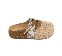 Mules punta chiusa donna rete fiocco ciabatte piatte senza schiena estate | Mocassini traforati traspiranti suola morbida pois sandali casual spiaggia camminate uso quotidiano