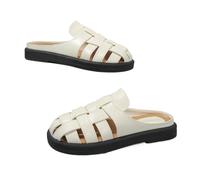 Mules Sandali Donna Intrecciati Pescatore Punta Chiusa Piattaforma Spessa | Zoccoli Romani Casual Scarpe Slip On Intreccio Suola Antiscivolo Grande Taglia Donna Estate