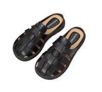 Mules Sandali Donna Intrecciati Pescatore Punta Chiusa Piattaforma Spessa | Zoccoli Romani Casual Scarpe Slip On Intreccio Suola Antiscivolo Grande Taglia Donna Estate