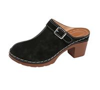 Mules Scarpe da donna a punta chiusa zoccoli con supporto per arco Slip-On Punta chiusa Zoccolo comodo da donna Mule Estate Sandali da passeggio Plus Scarpe ortopediche traspiranti 2026, K2 Nero, 40.5