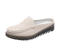 Mules - Scarpe da donna, in pelle, larghe, da passeggio, antiscivolo, comode, ortopediche, morbide, leggere, senza schienale, mocassini aperti sul retro, scarpe da allattamento per interni ed esterni