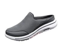 Mules Uomo Pelle e Maglia Patchwork Ete Legere Traspirante Mules e Zoccoli Uomo Pantofole Comfort Slip on Estate Basket Aperto a Piedi Scarpe Ortopediche Zoccolo Pantofole Mule Basket senza Lacci, 01
