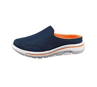 Mules Uomo Pelle e Maglia Patchwork Mules e Zoccoli Uomo Ete Legere Traspirante Zoccolo Estate Basket Aperto a Camminare Pantofole Comfort Slip on Scarpe Ortopediche Mule Basket Senza Lacci Pantofole