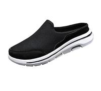 Mules Uomo Pelle e Maglia Patchwork Mules e Zoccoli Uomo Ete Legere Traspirante Zoccolo Estate Basket Aperto a Camminare Pantofole Comfort Slip on Scarpe Ortopediche Mule Basket Senza Lacci Pantofole