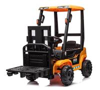 Muletto Elettrico per Bambini 12V Telecomandato Forche Elettriche con Leva Reale Suoni e Luci Carrello Elevatore JCB Giocattolo per Bambini con Comando a Distanza