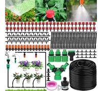 MULEVIP 200 pcs Kit irrigazione per Giardino,Sistema di Irrigazione da Giardino,Drip Irrigation Kit di Microirrigazione Automatici Regolabili,Flower Bed,Terrazza Piante - 50 m,Adattto a Patio,Prato