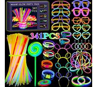 MULEVIP 341 Pezzi Braccialetti Luminosi Fluorescenti, Bracciali Starlight, Glowsticks Party,Collane Glow Neon per Feste Scure