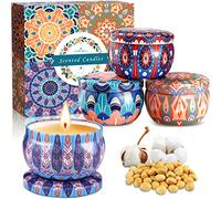 MULEVIP Candele Profumate,Set Regalo da 4 Pezzi Set Candele Profumate,Cera di Soia Naturale,Lavanda,Vaniglia,Limone,Rosmarino per Purificare L'aria,per Compleanno,Festa della Mamma