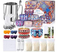MULEVIP Kit per Realizzare Candele DIY - Set Regalo con 50 Stoppini, 8 Barattoli e Coloranti per Principianti
