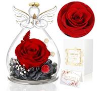 MULEVIP Rosa Stabilizzata,Rosa Eterna,Rose Stabilizzate,Rosa Stabilizzata Vera in Angel,Angelo Fiore Eterno Regalo per Mamma, Donna, Fidanzata Festa della Mamma Regalo,Regali Compleanno Donna