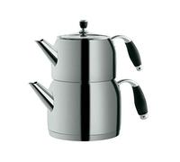 MULEX MX02 MX02 - Teiera Caydanlik Takimi con teiera, 1 l/2 l, colore: Argento