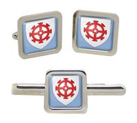 Mulhouse Mappa (Francia) Quadrato Gemelli E Fermacravatta Set