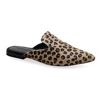 Muli di Pizzo in Pelle di Emmanuela per Le Donne, Comodi Mocassini in Pelle Morbida, divanello in Pelle, Scivolo Moglie su Scarpe estive, Scarpe da Scivolo Piatto di Alta qualità, Leopardo, 41