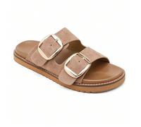 Muli e Plateau e Double Boucles Dorées in Suédine Il compromesso ideale tra stile e benessereAffermazione di allure avec nouvelles mules doubles spose, maître d'oeuvres journées ensoleillées. Questo m