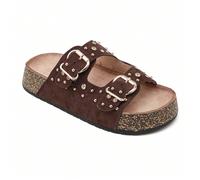 Muli Plateformes à Strass e Clous Dorés - Élégance Été È tutta una questione di eleganza scintillante e comfort assoluto.Fate brillare il vostro stile con i nostri sandali, le nostre scarpe con platea