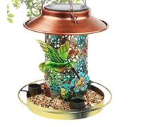 Muliera per uccelli in metallo - Ever di uccelli a energia solare decorativa solare | Portable Outdoor Wild Bird Meeder Squirrel Proof, Lanterna per decori da giardino per esterni per patio, prato, co