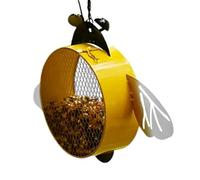 Muliera per uccelli selvatici, bei mangiatora per uccelli - Ape di ferro solare Piccoli animali da alimentazione grande capacità,Decorazione del cortile per esterni, apertura superiore con catena e ga