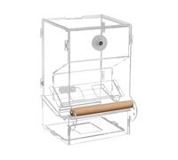Muliera per uccelli senza spinta automatica-distributore di alimenti trasparenti con di pallet per pappagalli | Strumento di alimentazione degli uccelli senza perdite per amici, cockatiel