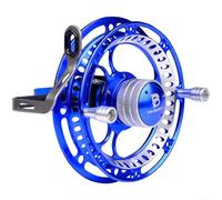 Mulinello a mosca interamente in alluminio con 2+1 cuscinetti a sfera in acciaio inossidabile e sistema di trascinamento frontale per una regolazione accurata della resistenza (100 mm blu)