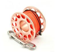 Mulinello compatto da pesca subacquea con corpo in lega T6061 e doppio gancio da 90 mm per un fissaggio sicuro durante le immersioni tecniche, blu 6 cm (30 m-rosa)