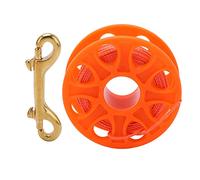 Mulinello da dito per immersioni subacquee da 30 m, filo in nylon arancione fluorescente con clip a scatto a doppia estremità, design svasato per un avvolgimento facile dei guanti (Arancia)