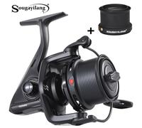Mulinello da Feeder Professionale Sougayilang, Corpo Interamente in Metallo, Doppia Bobina, Rapporto di Trasmissione 4.7:1, Frizione Massima 15KG, Universale per Pesca da Riva e in Acqua Salata
