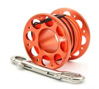 Mulinello da immersione in lega di alluminio da 1530 m, con doppio gancio in acciaio inossidabile e connettore girevole completo per un uso affidabile e sicuro dell'attrezzatura subacquea (15 m rosso