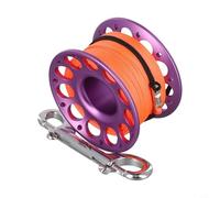 Mulinello da immersione in lega di alluminio da 1530 m, con doppio gancio in acciaio inossidabile e connettore girevole completo per un uso affidabile e sicuro dell'attrezzatura subacquea (30 m viola)