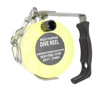 Mulinello da immersione multiuso 290FT White Line Mulinello da immersione in acciaio inossidabile per attrezzatura BCD per immersioni in grotta Materiale ABS portatile compatto e (Giallo fluorescente)
