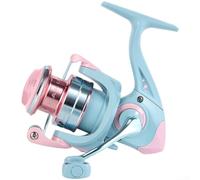 Mulinello da pesca 1500S con rapporto di trasmissione 5 2 1, bobina leggera e poco profonda e sistema di gap per colata di precisione con cuscinetti a sfera 3+1 per una maggiore durata (B)