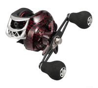 Mulinello da pesca a goccia d'acqua in metallo con aspetto a crepa e rapporto di trasmissione 7,21 per una velocità di recupero bilanciata e controllo del lancio (a sinistra)