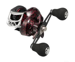 Mulinello da pesca a goccia d'acqua in metallo con aspetto a crepa e rapporto di trasmissione 7,21 per una velocità di recupero bilanciata e controllo del lancio (a sinistra)