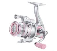 Mulinello da pesca a vite per ZERO Gap 2 Plus 1, con manico in metallo filettato, senza cuscinetti vuoti, rapporto di trasmissione ad alta velocità 5 2 1 e grande frenata per pesci forti (rosa-1500S)