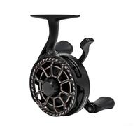 Mulinello da pesca a zattera con bobina cava in alluminio CNC e disco dentato in ottone per pesca sul ghiaccio in acque profonde per una linea veloce fuori finitura grigia (mano sinistra grigia)